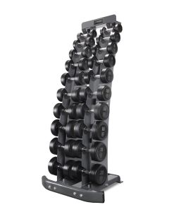 Titanium Strength Rubber Dumbell Set: 2kg to 20kg + Rack